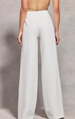Best PrettyLittleThing Straight Leg Tailored Pants White