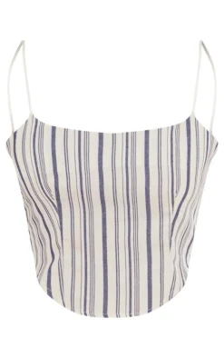 PrettyLittleThing Camisole*Strappy Curved Hem Stripe Cami