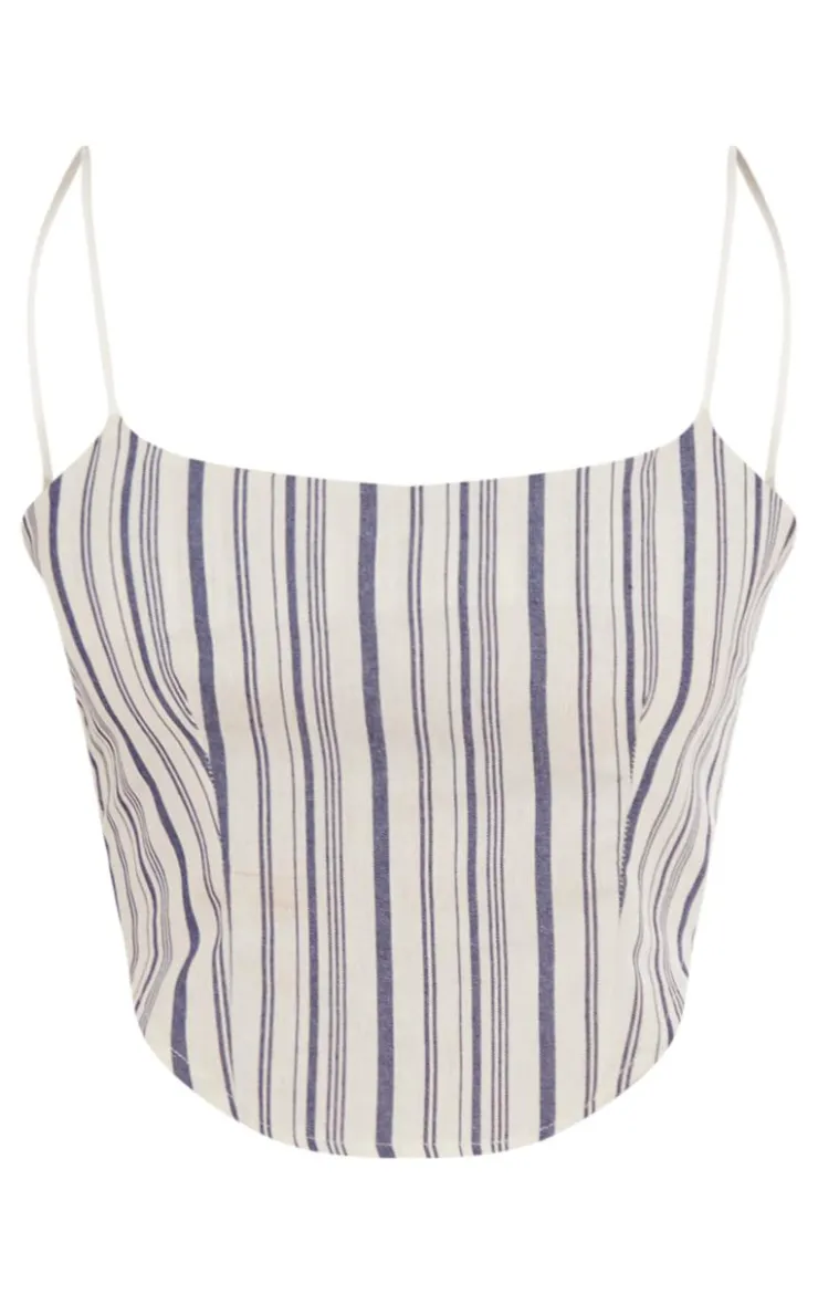 PrettyLittleThing Camisole*Strappy Curved Hem Stripe Cami