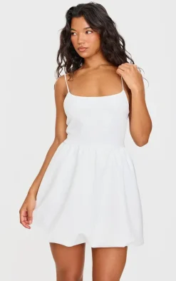 Strappy Scuba Puffball Dress-PrettyLittleThing Discount