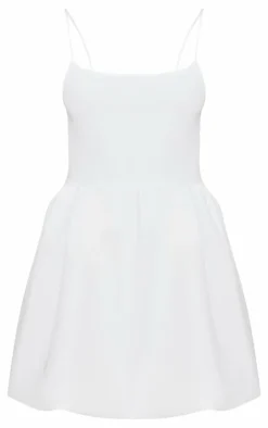 Strappy Scuba Puffball Dress-PrettyLittleThing Discount