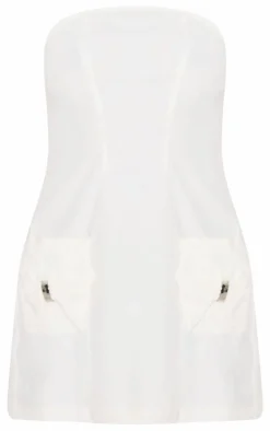 Structured Bow Detail Mini Dress-PrettyLittleThing