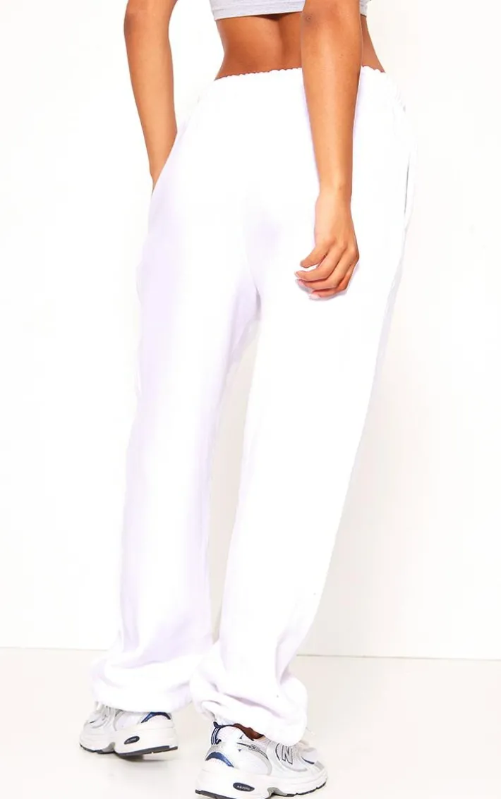 White Sweat Cuffed High Waist Sweatpants