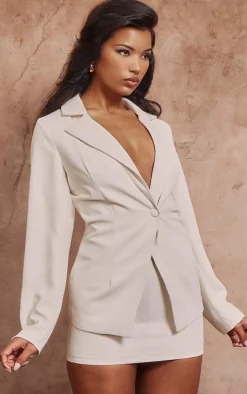 Outlet PrettyLittleThing Tailored Fitted Blazer White