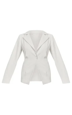 Outlet PrettyLittleThing Tailored Fitted Blazer White