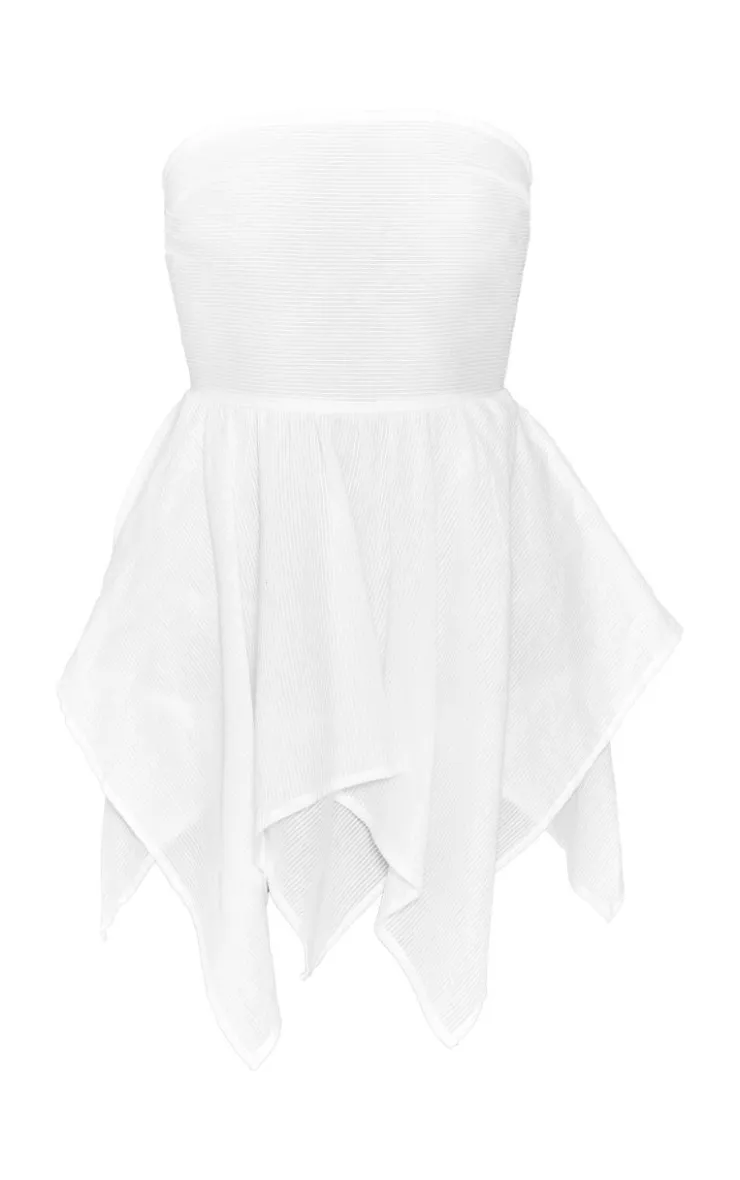 Textured Bandeau Tie Back Shift Dress-PrettyLittleThing Online