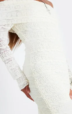 Textured Bardot Maxi Dress-PrettyLittleThing Best