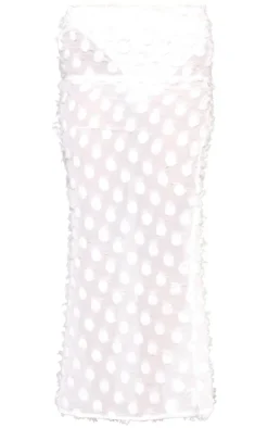 Best PrettyLittleThing Textured Chiffon Low Rise Maxi Skirt White