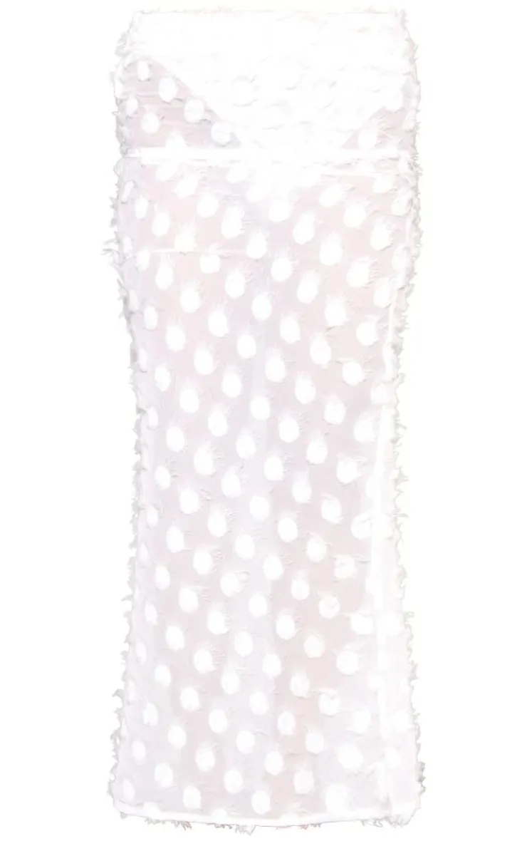 Best PrettyLittleThing Textured Chiffon Low Rise Maxi Skirt White