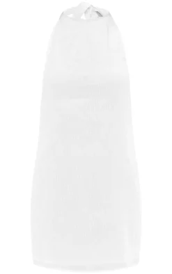 Textured Halterneck Shift Dress-PrettyLittleThing Outlet