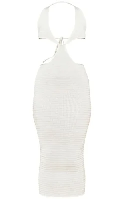 Textured Knit Cross Front Maxi Dress-PrettyLittleThing Online