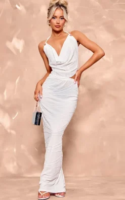 Best PrettyLittleThing Textured Mid Rise Maxi Skirt White