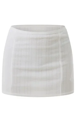 PrettyLittleThing Textured Mini Skirt White