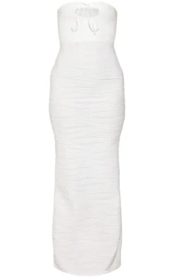 Textured Rib Keyhole Bandeau Maxi Dress-PrettyLittleThing Clearance