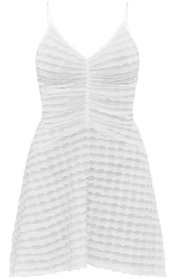 Textured Ruched Strappy Shift Dress-PrettyLittleThing Clearance