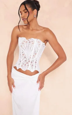 PrettyLittleThing Corsets*Textured Sheer Floral Lace Corset
