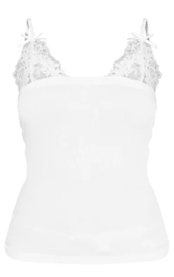 PrettyLittleThing Camisole*Textured Stretch Lace Bust Cami