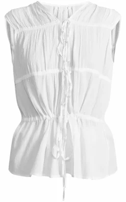 Outlet PrettyLittleThing Tie Detail Sleeveless Longline Top White