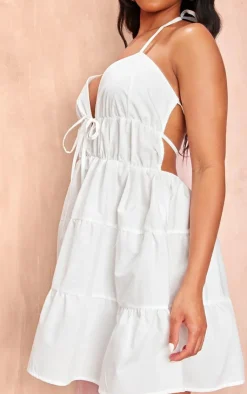 Tiered Halterneck Shift Dress-PrettyLittleThing Online