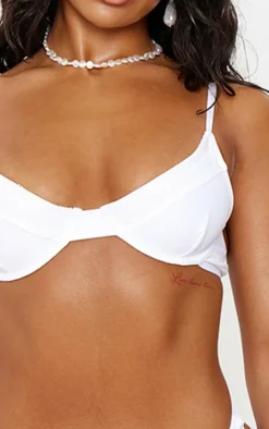 Underwired Panel Detail Bikini Top-PrettyLittleThing Hot