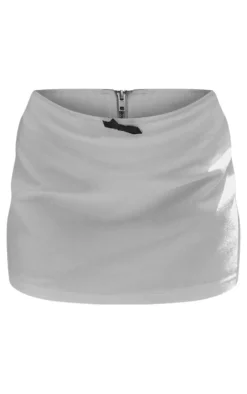 Outlet PrettyLittleThing Washed Denim Mini Skirt White