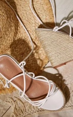 PrettyLittleThing Wide Fit Heels*Wide Fit Espadrille Multi Lace Up Platform Wedges