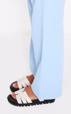 PrettyLittleThing Wide Fit Sandals*Wide Fit Pu Round Toe Velcro Strap Chunky Sandals