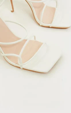 PrettyLittleThing Wide Fit Heels*Wide Fit Tube Strappy Laces Up High Heels