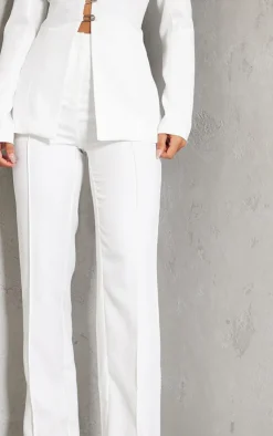 Clearance PrettyLittleThing Wide Leg High Waist Pants White