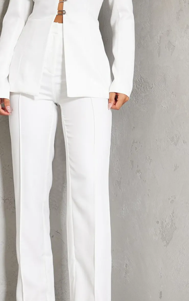 Clearance PrettyLittleThing Wide Leg High Waist Pants White