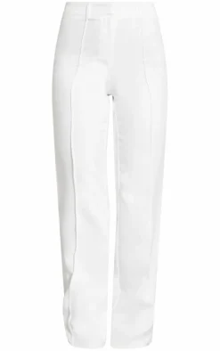 Clearance PrettyLittleThing Wide Leg High Waist Pants White