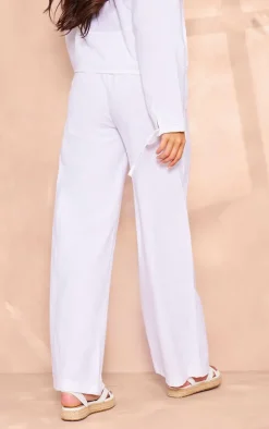 Online PrettyLittleThing Wide Leg Pants White