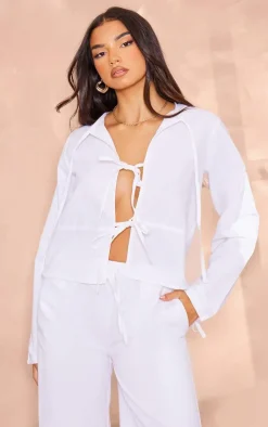 Online PrettyLittleThing Wide Leg Pants White