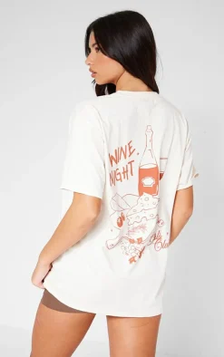 PrettyLittleThing T-Shirts*Wine Night Oversized T-shirt