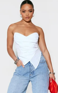 PrettyLittleThing Corsets*Woven Asymmetric Pointed Hem Corset