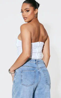 PrettyLittleThing Corsets*Woven Asymmetric Pointed Hem Corset