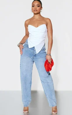 PrettyLittleThing Corsets*Woven Asymmetric Pointed Hem Corset