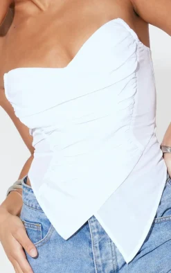 PrettyLittleThing Corsets*Woven Asymmetric Pointed Hem Corset