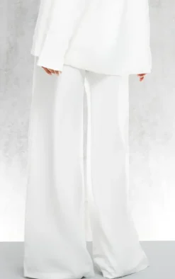 Best PrettyLittleThing Woven Double Belt Loop Detail Suit Pants White