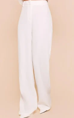 Clearance PrettyLittleThing Woven High Waist Tailored Pants White