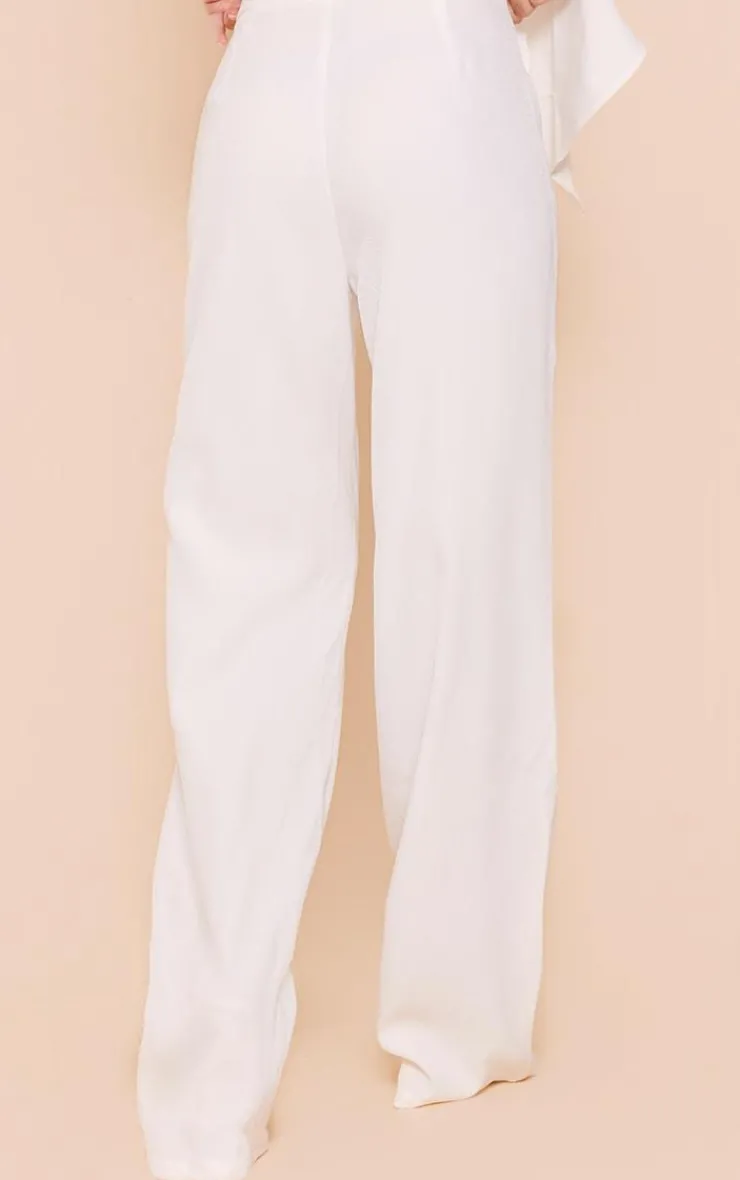 Clearance PrettyLittleThing Woven High Waist Tailored Pants White