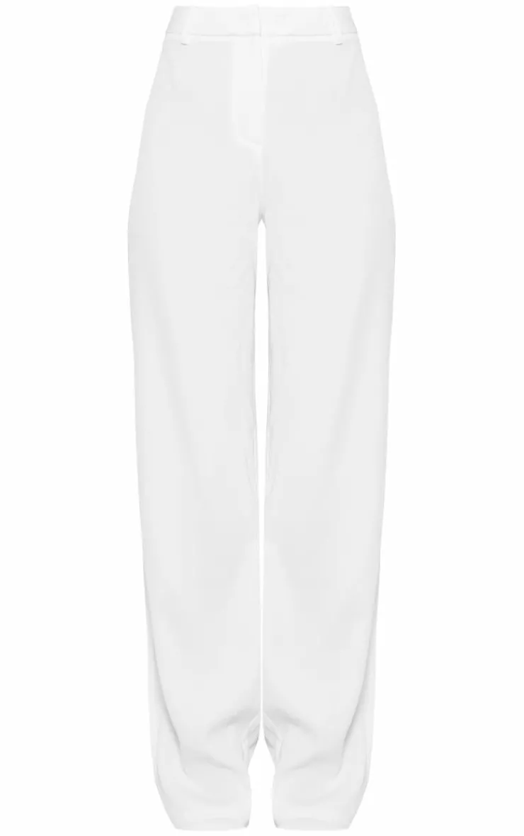 Clearance PrettyLittleThing Woven High Waist Tailored Pants White