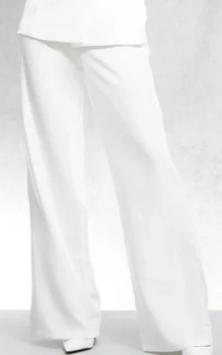 Outlet PrettyLittleThing Woven High Waisted Tailored Wide Leg Pants White