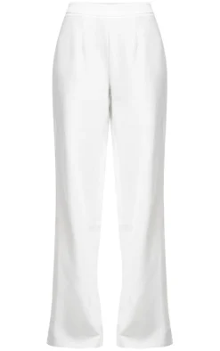 Outlet PrettyLittleThing Woven High Waisted Tailored Wide Leg Pants White
