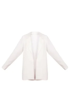 Discount PrettyLittleThing Woven Oversized Suit Jacket White