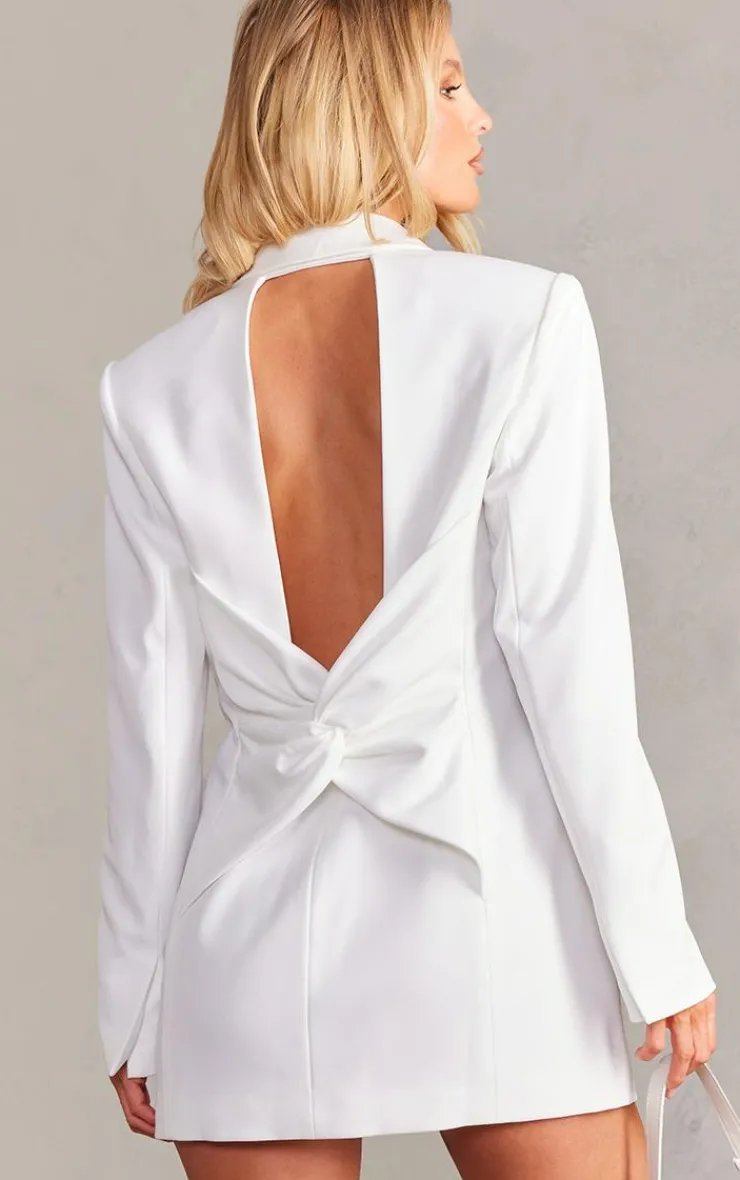 Woven Tailored Cut Out Twist Back Blazer Dress-PrettyLittleThing Sale