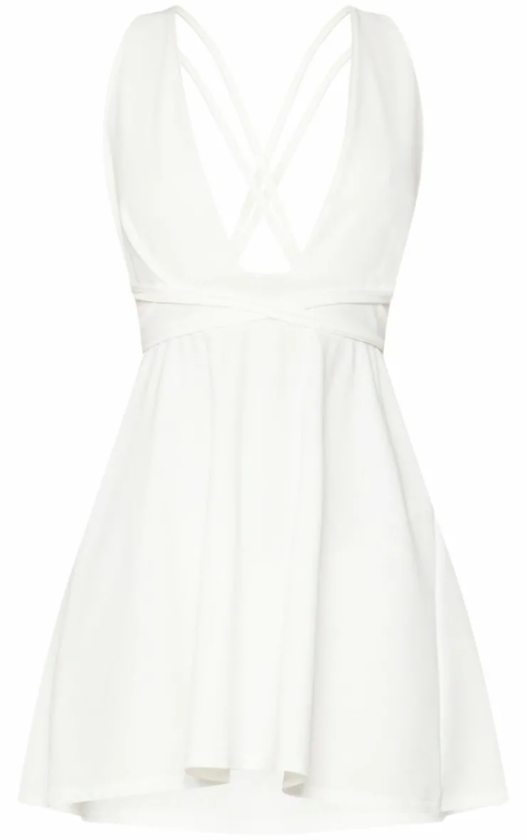 Wrap Detail Skater Dress-PrettyLittleThing Sale