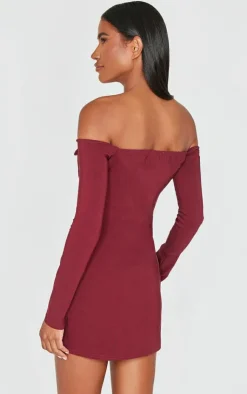 Button Detail Bardot Bodycon Dress-PrettyLittleThing New