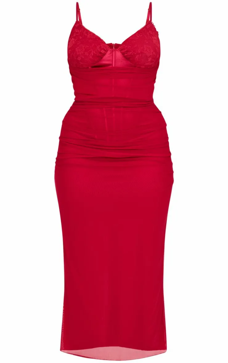 Ruched Maxi Dress With Corset Underlay-PrettyLittleThing Hot