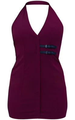 Stretch Woven Belted Bodycon Dress-PrettyLittleThing Discount